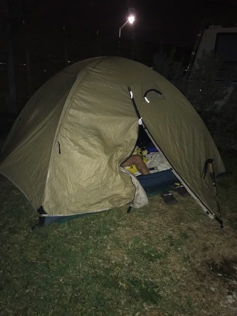 tenting in the dark