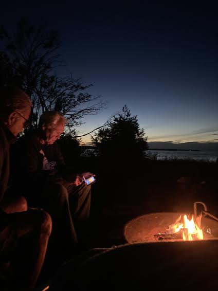 campfire on lake superior