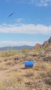 Water Barrel and Flag