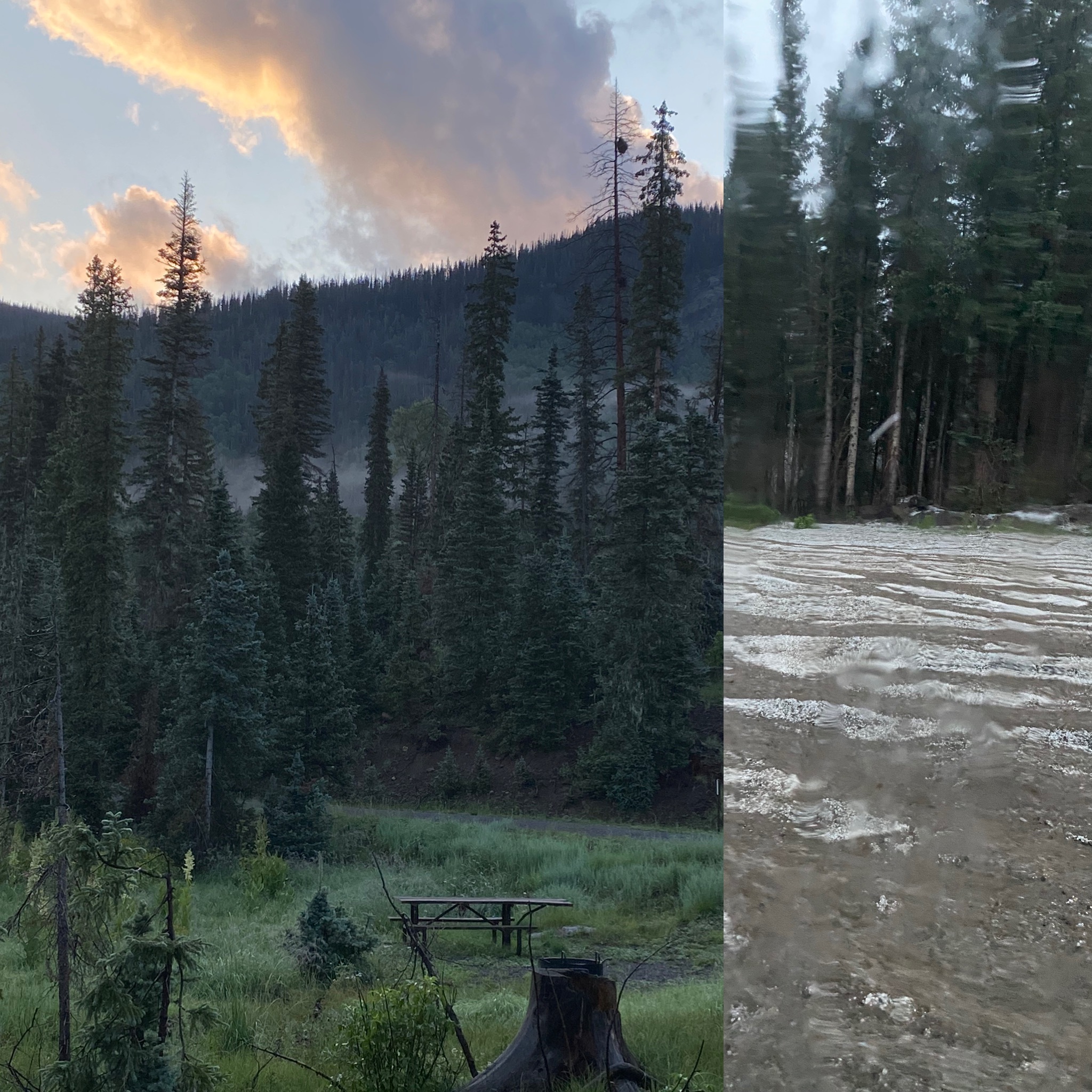 Turner Pond with hail